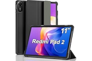 DLveer Funda para Xiaomi Redmi Pad 2 (11 Pulgadas, Modelo 2025) - Funda Protectora Ultrafina con Función Atril y Función Encendido/Apagado Automático Case para Redmi Pad 2 11", Negro