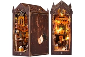 Taimimy DIY Book Nook Kit de Casa de Muñecas en Miniatura Maquetas, DIY Miniature House con Muebles y Luces LED, Decoración del hogar, Regalo para Niño Adultos Cumpleaños Navidad(Biblioteca mágica)
