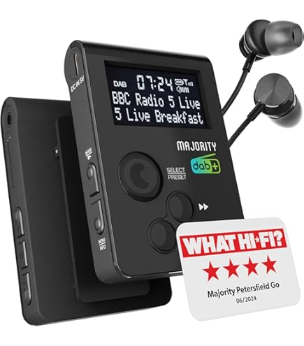 Radio DAB FM Tascabile Lemega Mini Go Radio DAB Portatile Tascabile LEMEGA - Ricaricabile Con Clip Sportiva E Auricolari XL Radio Digitale