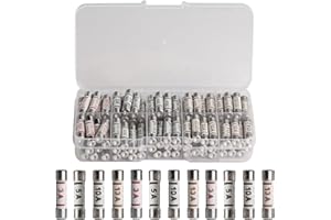 JIUJUDA9 100 PcsFuses 13/10/5/3 Amp Fuses Mixed Household UK, BS1362 Fuse Set, Electrical Ceramic Household Mains Fuses Domestic Mains Plug Top Fuse Kit