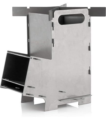 Rocket Stove Onlyfire Poêle à Fusée Rocket Stove 3-en-1 - Réchaud Camping Bois Avec Grille Et Plaque Cuisson - Portable Réchaud Outdoor Pique-nique