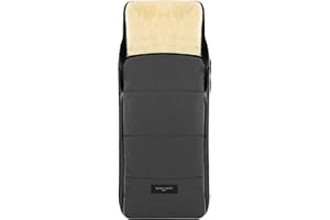 WERNER CHRIST BABY, Kinderwagen-Fußsack CORTINA – Thermo Winterfußsack (Kinder ab 6 - bis 36 Monate), mit herausnehmbarer Lammfelleinlage, medizinisches Fell, in Stone (grau)