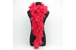 ALMACENES CASA ANGEL BOA DE PLUMAS DE PAVO TINTADAS COLORES LISOS, 190cm/80gr (ROJO)