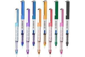 EYEYE Needle Rollerball Pens 0.5mm, 10 Assorted Colors Extra Fine Point Pen Quick Dry, Liquid Ink Pens Fine Point Smooth Writing Pen for Journaling, Note Taking, Office, Doodling & Gifts
