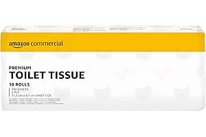 AmazonCommercial Lot de 40 rouleaux 2 épaisseur de papier toilette recyclé Sans Parfum