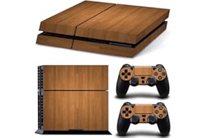 DOTBUY PS4 Skin Aufkleber Sticker Design Folie schützende Haut Schale für Sony Playstation 4 Konsole und 2 Dualshock Controller (Brown Wood)
