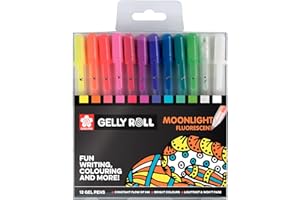 Sakura Gelly Roll Moonlight fluorescencyjne długopisy żelowe, 12 sztuk