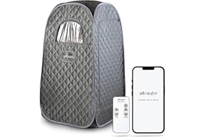 WillowyBe Sauna à vapeur portable avec contrôle Bluetooth, cuiseur vapeur, tente corporelle, chaise pliable | Spa personnel | Certifié UKCA