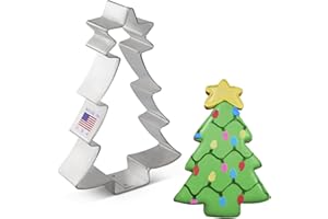 ANN CLARK COOKIE CUTTERS Formina per Biscotti Stampo Albero di Natale con Stella 11,43 cm, Prodotto negli Stati Uniti da Ann Clark