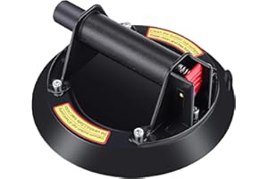 FLEARITZO 8-Zoll Saugheber Glassauger maximale Tragkraft 200 kg Vakuum Saugnapf Glassauger mit Ventil und Zubehör Saugheber Fliesen für Glas Fliesen Marmor Laminat Möbel (Schwarz)