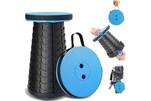 Baralir Portable Telescopic Stool, Upgraded Folding Camping Stool Adjustable Collapsible Stools for Outdoor Travel Camping Fishing Hiking Gardening Indoor