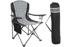 ‎LET'S CAMP LET'S CAMP Campingstuhl Klappstuhl Faltbar Angelstuhl mit Getränkehaltern Tragetasche XL Faltstuhl bis 160kg