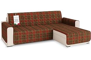 Zucchissime Copridivano Natalizio 3 Posti con Penisola Scozzese Double-Face Lavabile | Tessuto Spesso, Antiscivolo Naturale, Pet-Friendly, Stile Natalizio Elegante