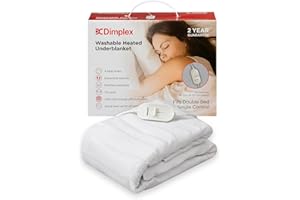 Dimplex DXUBDB Machine Washable Heated Under Blanket With Extra Foot Warmth - Double - White