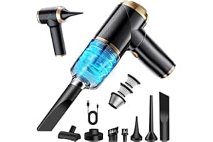 ‎ZABATOCO Akku Staubsauger, Auto-Staubsauger kabelloser, Handstaubsauger, Mini-Staubsauger, multifunktionaler Handstaubsauger mit Bürste, Flache breite Öffnung, Leichter Handstaubsauger für Auto, Schwarz