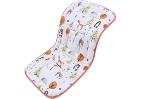 Miracle Baby Coussin de Siege Poussette Portable, Coussin Réducteur Poussette Universelle, Tapis pour Poussette et Chaise Haute Bébé, en Coton Doux et Réversible (Renard)