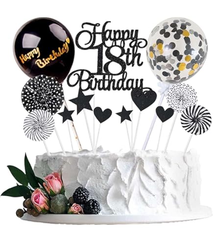Cake Topper Numero 18 Argento - Decorazione Torta Compleanno Con Strass - Foto 9