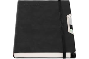 HOLDERZWU Agenda académique de juillet 2024 à juin 2025, couverture rigide, agenda journalier avec onglets mensuels, poche intérieure, stylo, boucle pour stylo, autocollants - Format A5 - Noir