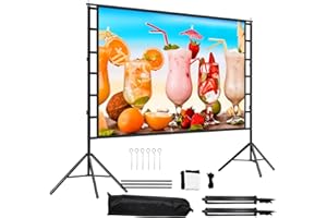 100 Inch Portable Projector Screen with Stand –lejiada Wrinkle-Free Outdoor 16:9 160° View Indoor Projection Screen, Anti-Wind Aluminium Tripod, Front Rear Projection, 10-Year Exchange
