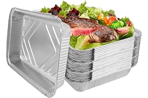 WOPPLXY 50 Stück Aluschalen Grill, 31,5 x 21,5 x 5 cm Alu Schalen für Grill, 2250ml Alu Grillschalen für Backen, Kochen, Braten (Ohne Deckel)