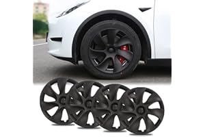 BONRYAN Tesla Model Y Enjoliveur 19 Pouces Enjoliveur de Remplacement ABS Jeu de 4 Noir Mat 2020-2023 Model Y Accessoires Uberturbine Style
