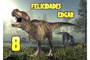 OBLEA PERSONALIZADA OBLEA de Dinosaurio T-Rex Personalizada con Nombre y Edad para Pastel o Tarta, Especial para cumpleaños, Medida Rectangular de 28x20cm