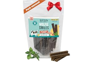 WOLF BELLY NATURAL PET GOODNESS Wolf Belly - Stick Dental Perro Natural (28 uds) 89% Ternera sin Cereales | Higiene Dental & Aliento Fresco | con Ascophyllum Nodosum | Delicioso Sabor Carne | Rico en Proteínas - Producido en Europa