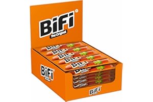 BiFi Original - Stick di salame, carne e salumi essiccati all'aria, con pepe, coriandolo e aglio, confezione in formato tascabile, ottimi da sgranocchiare, confezione da 40 pezzi, 40 x 20 g