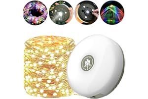 V VILISUN Lampada da Campeggio Multifunzionale con Catena Luminosa (9M), Lampada da Campeggio a LED Ricaricabile, IP44 Impermeabile, Torcia Portatile da Campeggio per Emergenza, All'aperto, Escursionismo,Tenda