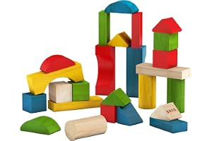 BRIO World 30114 Set med 25 färgglada klossar | 25 Coloured Blocks 25 delar Aktivitetsleksak i trä. Från 12 månader. Tränar f