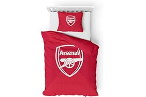 FOCO Parure de lit Simple avec Housse de Couette et taie d'oreiller sous Licence Officielle Football Essential (Arsenal FC)