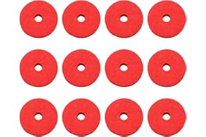 Wool Cymbal Felt TAODAN 12PCS 36x10mm Red Wool Cymbal Felt, Cymbal Replacement Accessories