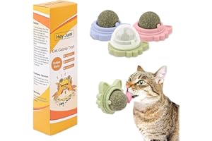 HEY JUMI 3Pcs Catnip Toy Balls with Three Mixed Flavors, Nature Edible Cat Silvervine Chew Toys, Healthy Kitten Wall Treats, Teeth Cleaning Toys for Indoor Cats