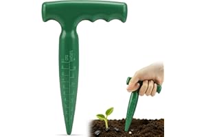 Milifox Outil Plantoir à Bulbes - Jardinière à Bulbe avec Échelle de Mesure Pour Une Plantation Précise,Idéal pour Plantoir des Légumes et des Fleurs (Vert)