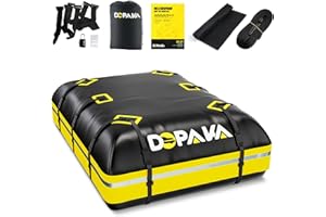 DOPAKA Rooftop Cargo Carrier Bag,100% Waterproof Heavy Duty 1000D Car Top Carrier,21 Cubic Feet Car Roof Bag for All Vehicle with/without Rack,Anti-Tear Anti-Slip Mat, Luggage Lock,6 Door Hooks