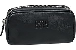 ELBLEDER Schlüsseletui Leder Schwarz mit Reißverschluss I Echtleder Schlüsseltasche für Damen & Herren mit 2 Schlüsselringe I Key Bag mit Zip Münzfach I Polo 117