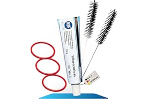 fancility® Set de cuidado para unidad de preparación DeLonghi, 25 g de grasa de silicona para cafeteras automáticas, 3 juntas, entre otros, grupo de preparación ECAM ESAM ETAM y 2 cepillos premium XL