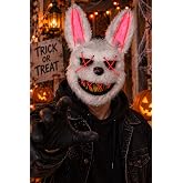 Cadılar Bayramı Neon Işıklı Korku Maskesi &ndash; Pilli Halloween Parti Maskesi