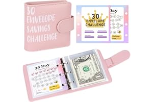 ALLOMN A8 Geld Sparen Challenge Buch - 30 Tage Budget Planner Challenges Spar Challenge für Budgetplaner, Geldspar Ordner Spar Herausforderung Cash Stuffing Budget Binder für Kinder Student (Rosa)