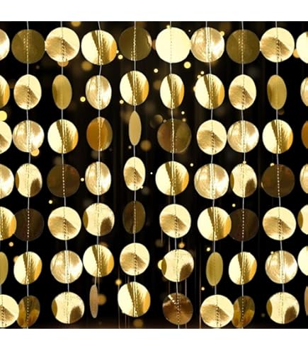 Gold Glitzer Girlande - 5 Stück Je 4 Meter, Perfekt Für Partys & Feiern