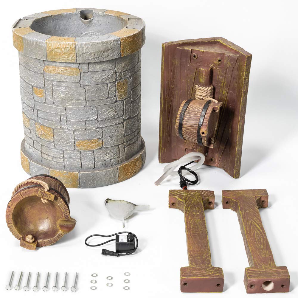 74cm Solar Powered Wishing Well Water Feature by Solaray