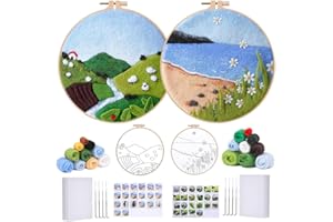 JOAASU JOAAASU 2 Pack Needle Felting Kit, Punch Needle Kits for Beginners, Needles Felting Tools for Beginner, Punch Needles Kits for Adults, Perfect for Festival Decorations & Gifts