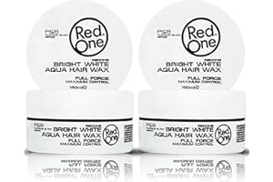 RedOne Cera para el cabello acuática, color blanco, 150 ml, control de bordes, ultraadherente, cera para el cabello para hombres y mujeres, aroma a fresa, control máximo, 2 unidades