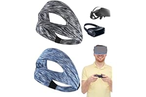 HUVZOR 2 pièces masques VR anti-transpiration réglables respirants avec bandeau anti-transpiration - Lavable(bleu + noir)