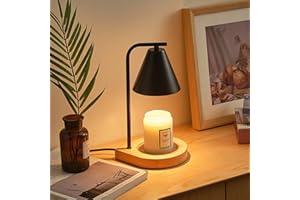 GKXLH Candle Warmer Lamp - Dimmable Candle Lamp Warmer with Timer Electric Candle Warmer Light for Jar Candles, Scented Wax Melt Warmer with 2 Bulbs for Home Decor Gifts for Women Men (Black)