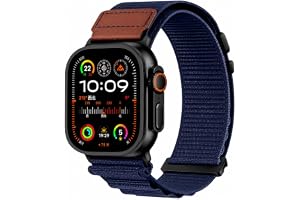 Alpine Loop-läderarmband kompatibelt med Apple Watch Ultra 49 mm, 46 mm, 45 mm, 44 mm, 42 mm, 41 mm, 40 mm, 38 mm, ersättning
