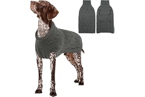 PUMYPOREITY Suéter para Perros/Gatos, Jersey Cálido Perros Ropa de Invierno Cómoda Abrigo para Mascotas Disfraz Cachorros Chaqueta Vestidos para Gatos Pequeños/Medianos Perros(Gris, 2XL)