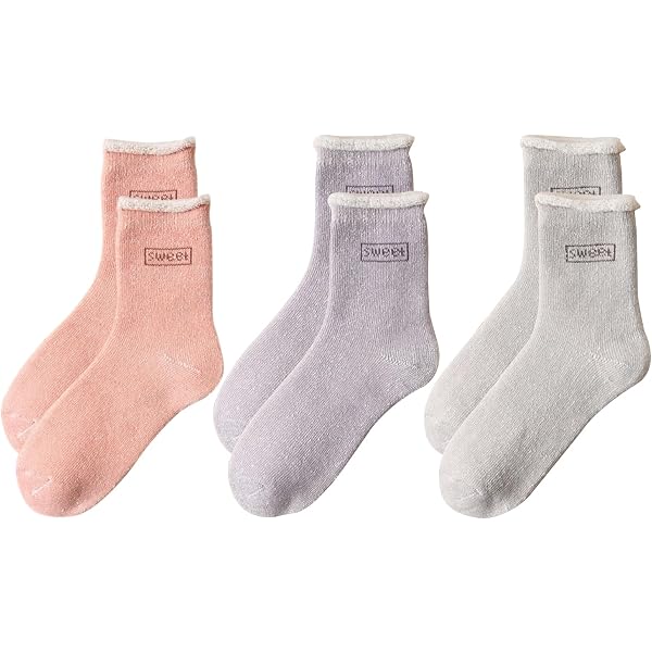 Lot De 3 Paires De Chaussettes Polaire Femme - Taille Unique 35-42, Motifs Cœur, Chaudes Et Douces | 98% Polyester, 2% élasthanne