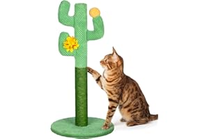 HAPPY & POLLY Happy&Polly Rascador para gatos - Poste rascador en Cuerda de sisal Natural - Rascador para gatos de 58 cm para Gatitos y gatos Adultos en Interiores.