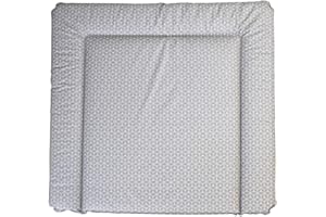 ‎NEW SWEDISH DESIGN Wickelauflage 77 x 73 cm, Wickelunterlage für 80 cm breiten Wickelaufsatz für Kommoden, z.B. von NSD oder Puckdaddy, schadstofffrei, abwaschbar RAUTE/TAUPE